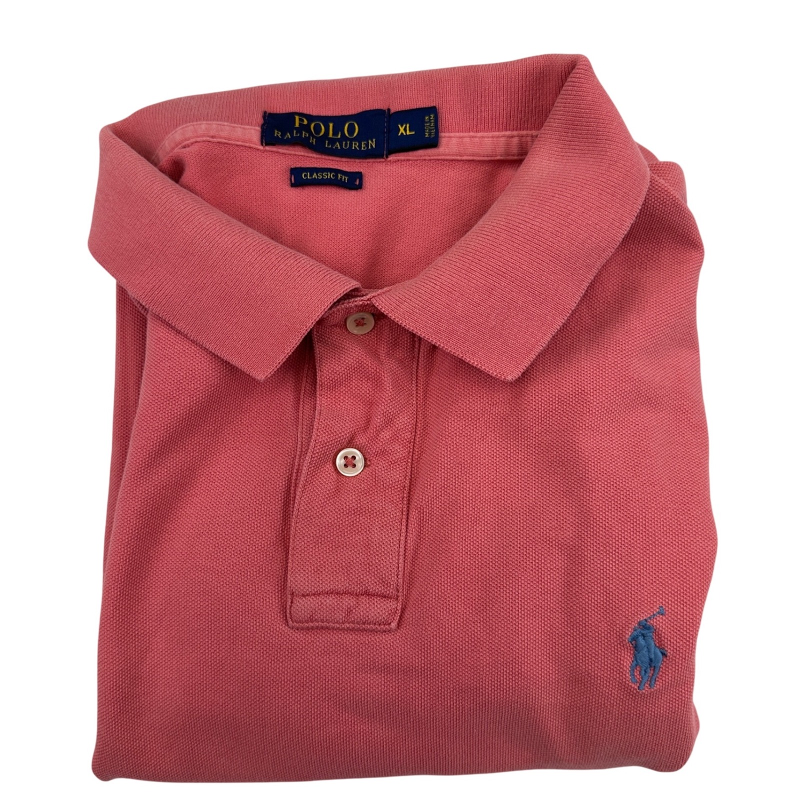 Ralph Lauren Polo Shirt Mens Xl Classic Fit Coral Pink Short Sleeve Mens Polo